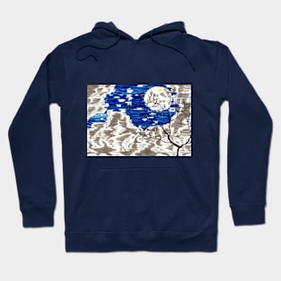 Clouded Winter Night Sky Hoodie